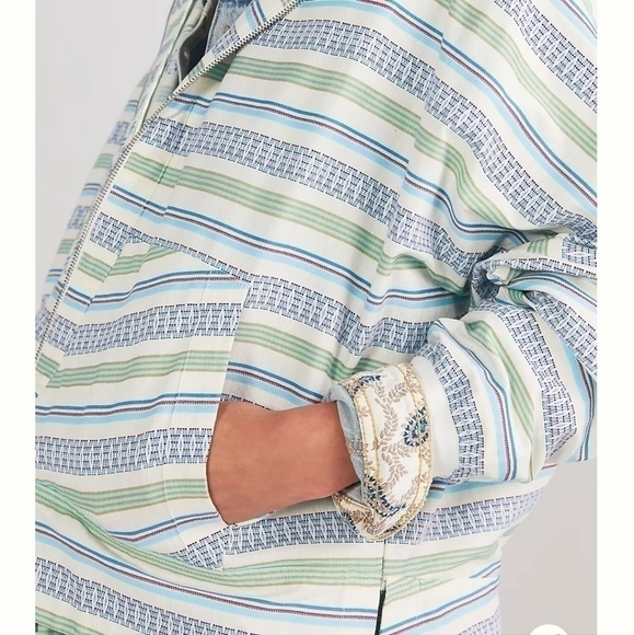 NWT Anthropologie Striped Zip Up Jacket with Hoodie. Size S/M - Picture 4 of 16